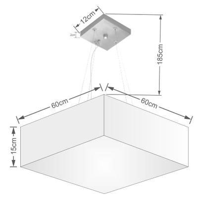 Imagem de Lustre Pendente Quadrado Rustico Bege MJ-4198 Para Mesa de Jantar e Estar