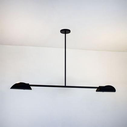 Imagem de Lustre Pendente Remo Retangular Industrial Preto 1,50m 685