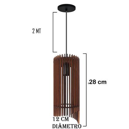 Imagem de Lustre Pendente Rustico Chinês Mdf