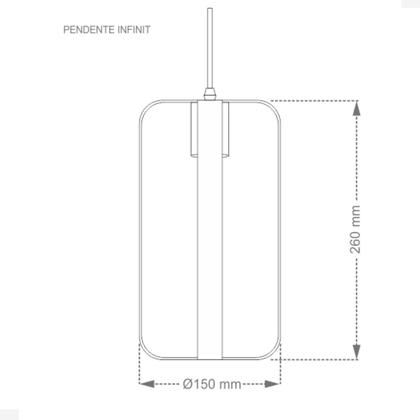 Imagem de Lustre Pendente Taschibra Metal Infinit Preto E27 Bivolt