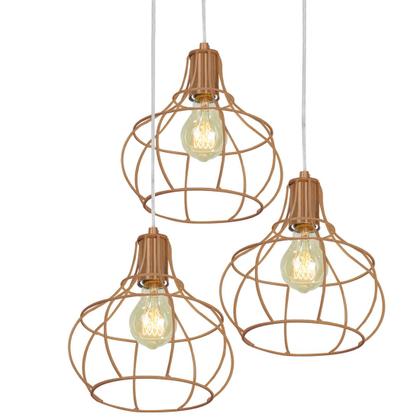 Imagem de Lustre Pendente Triplo Aladim Aramado Cobre