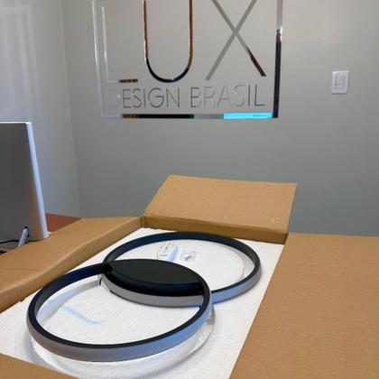 Imagem de Lustre Plafon Black Ring LED 2 Anéis Preto com Controle Remoto, Dimmer, 3 Cores de luz, Moderno ideal para Sala Quarto Escritório Design Sofisticado