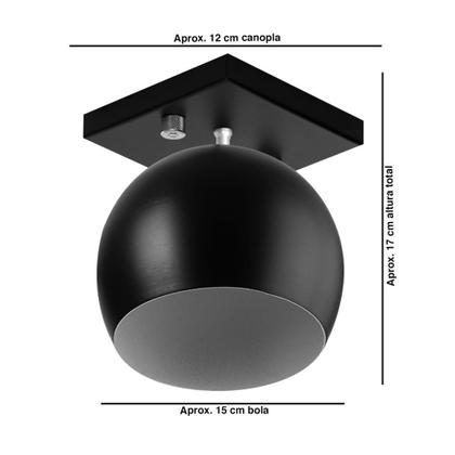 Imagem de Lustre Plafon Bola 15 cm Quadrada New Cobre