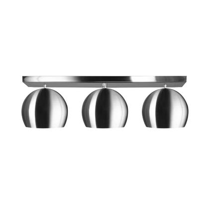 Imagem de Lustre Plafon Bola 15 cm Retangular Triplo Escovado