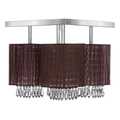 Imagem de Lustre Plafon Quadclear Organza Quadrado Marrom Maravilhoso