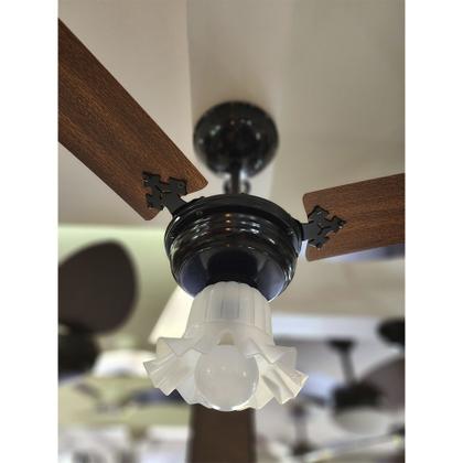 Imagem de Lustre Rubi Preto para Ventilador de Teto Com Tulipa Caracol Nylon