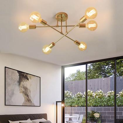 Imagem de Lustre Sputnik Luminaria 6 Lampadas E27 Candelabro Quarto Sala Recepcao Residencial Comercial Iluminaçao Ambiente Decoraçao