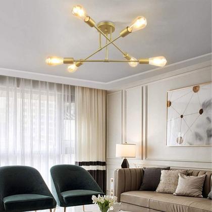 Imagem de Lustre Sputnik Luminaria 6 Lampadas E27 Candelabro Quarto Sala Recepcao Residencial Comercial Iluminaçao Ambiente Decoraçao