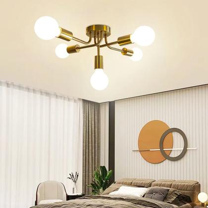 Imagem de Lustre Sputnik Luminaria Assimetrico 5 Lampadas E27 Casa Recepçao Sala Quarto Residencial Comercial Decoraçao Ambiente Luxo