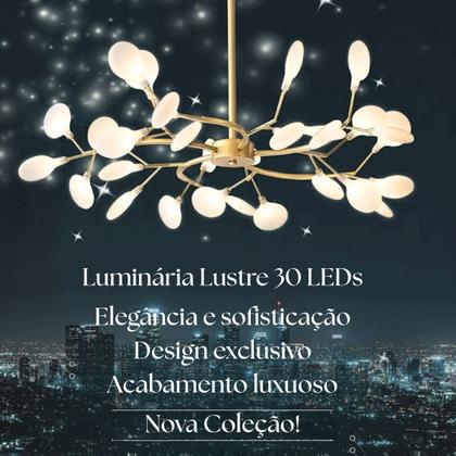 Imagem de Lustre Teto 75cm Ramos de Árvore 30 LEDs Luminária Metal Dourado Gimpo KJDD-E-522-GOLD-30