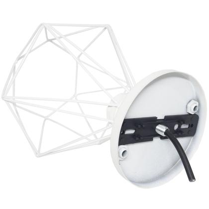 Imagem de Lustre Teto Plafon Industrial Aramado Diamante Retrô Luminária Sobrepor Vintage Branco Agp Ilumini