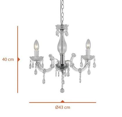 Imagem de Lustre Treviso 3 Lâmpadas E14 Transparente LD941603LS LLUM