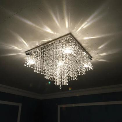 Imagem de Lustre vai montado,base 38x38 cm cristal legítimo k9