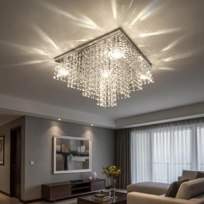 Imagem de Lustre vai montado,base 38x38 cm cristal legítimo k9