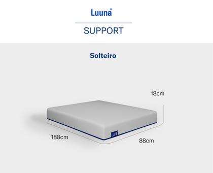 Imagem de Luuna Colchão Support, 2 Espumas D28, Ortopédica e Térmica, Firme