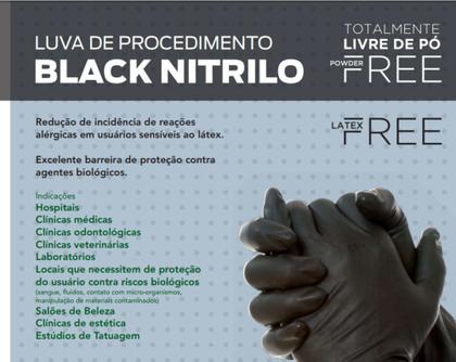 Imagem de Luva Black Nitrílica Tamanho G para procedimento não cirúrgico sem pó Supermax