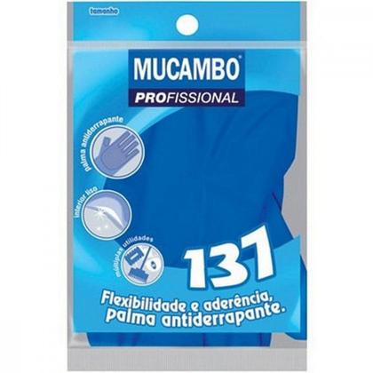 Imagem de Luva Borracha Mucambo Azul Pro 137 Lisa Antiderrapante - 8-G - Kit C/10 Pares