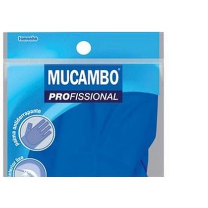 Imagem de Luva Borracha Mucambo Azul Pro 137 Lisa Antiderrapante - 8-G ./ Kit Com 10 Pares