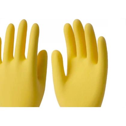 Imagem de Luva Borracha Sanro Forrada Antiderrapante Top Amarela Xg - Kit C/10 Pares