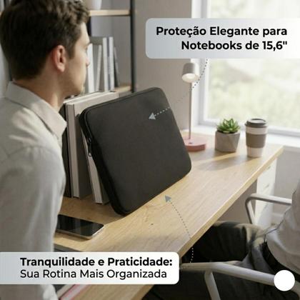 Imagem de Luva Capa para Notebook Leptop 15,6 Polegadas cor Preta compativel com Todas as marcas de Notebooks