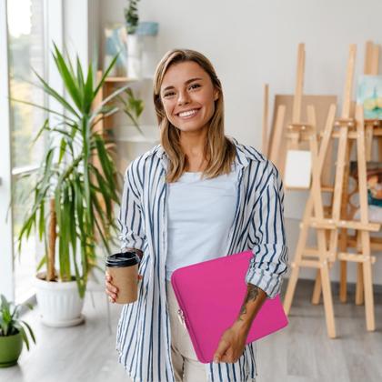 Imagem de Luva Case Rosa Personalizada p/ Notebook Hp 256r