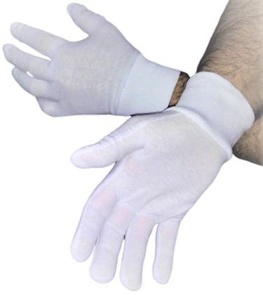 Imagem de Luva de Algodão 1 Par Tamanho G Branca Alergia  Fantasia Garçom Buffet