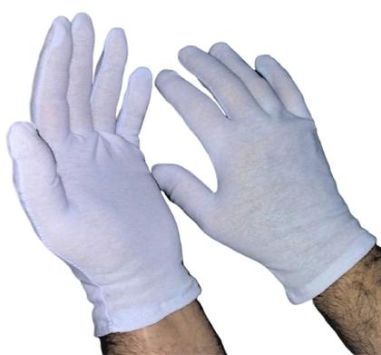 Imagem de Luva de Algodão Kit 2 Prs Tamanho P Alérgicos Alergia mãos Fantasia Garçom Buffet Branca