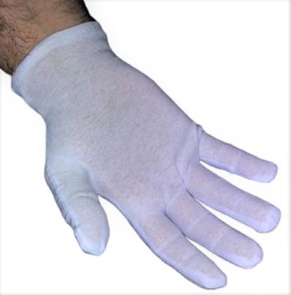 Imagem de Luva de Algodão Kit 2 Prs Tamanho P Alérgicos Alergia mãos Fantasia Garçom Buffet Branca