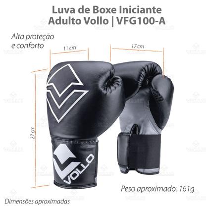 Imagem de Luva de Boxe Iniciante 12Oz Adulto Preta Vollo