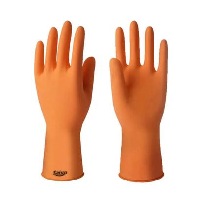 Imagem de Luva de Látex Emborrachada M Laranja Plus