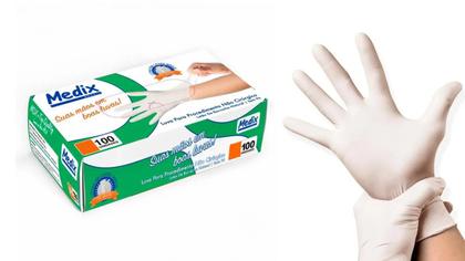 Imagem de Luva de latex medix tamanho m caixa com 100 unidade