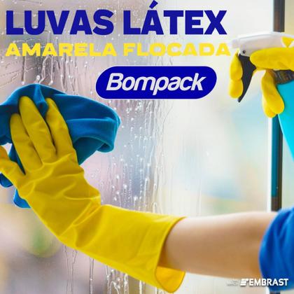 Imagem de Luva de Látex Para Limpezas Gerais Amarela P, M e G 12UN