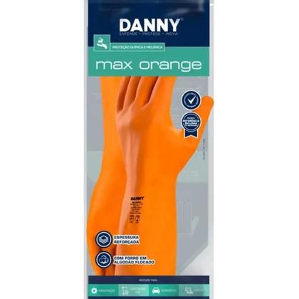 Imagem de Luva de latex reforcada max orange ca 11286 danny
