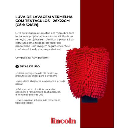 Imagem de Luva De Lavagem Com Tentaculos Vermelha 26X22Cm Lincoln