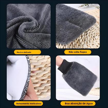 Imagem de Luva De Lavagem De Carro Em Microfibra De Alta Absorção, Macia E Sem Riscos Para Cuidados Com O