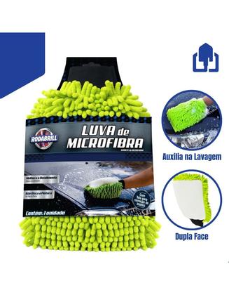 Imagem de Luva De Microfibra Lavagem Automotiva Não Risca Rodabrill