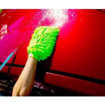 Imagem de Luva De Microfibra Para Lavagem Automotiva Lavar com Segurança Cerdas Macias Não Risca