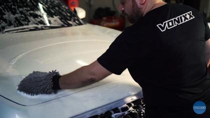 Imagem de Luva De Microfibra Vonixx Vintex lavar Automotiva 2 em 1 Boa Lavagem de Carro Moto