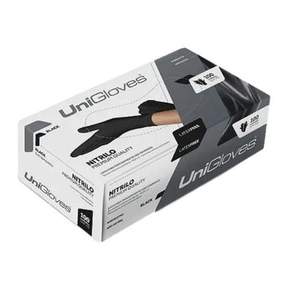 Imagem de Luva de NITRILO Procedimento Unigloves Preto Sem Pó com 100 unidades