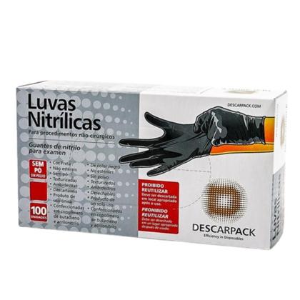 Imagem de Luva de Procedimento Nitrílica Preta M (KIT C/1000) - Descarpack