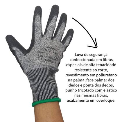 Imagem de Luva De Seguranca Anti Corte Cut-Pu 9020/10 Tam. 10 (Gg)