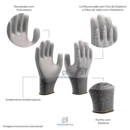 Imagem de Luva De Segurança Polietileno Resistente A Corte SS-1008 -T8 Super Safety