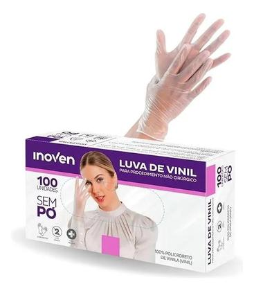 Imagem de Luva De Vinil Procedimento Não Cirúrgico Inoven Sem Pó Tamanho P Caixa Com 100 Und