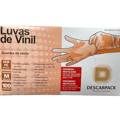 Imagem de Luva De Vinil Sem Pó 100un - Descarpack M