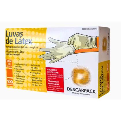 Imagem de Luva Descartável de Latex "PP" Com Pó C/100 Descarpack