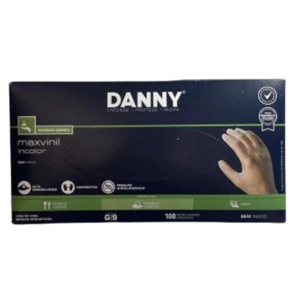 Imagem de Luva Descartável de Vinil Transparente Sem Pó C/100 DANNY