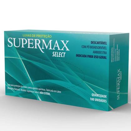 Imagem de Luva Descartável Látex com Pó Branca C/100 Supermax Select