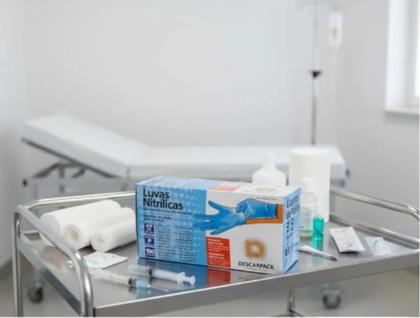 Imagem de Luva Descartável Nitrílica Sem Pó Azul G - 100un Descarpack