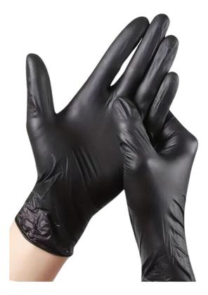 Imagem de Luva Descartável Nitrílica Sem Pó Preta P Com Alta Resistência 100un Descarpack