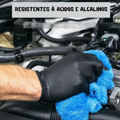 Imagem de Luva Descartável Nitrílica Sem Pó Preta P Com Alta Resistência 100un Descarpack
